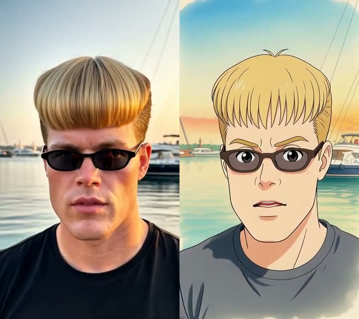 Video turned into anime with AI