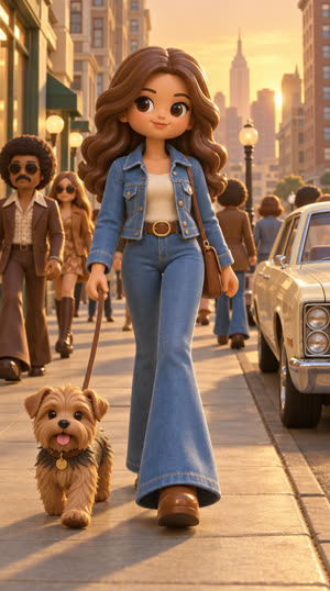 The same street scene restyled as rounded toy cgi