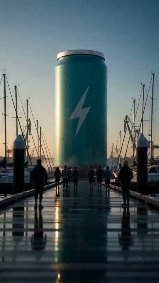 Finished AI energy-drink ad, 9:16